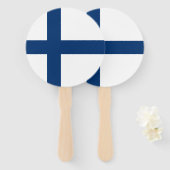 Éventail Drapeau de la Finlande (Devant et derrière)