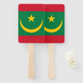 Éventail Drapeau de la Mauritanie (Devant et derrière)