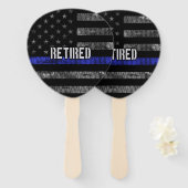 Éventail Drapeau de la police retraitée en état de détresse (Devant et derrière)