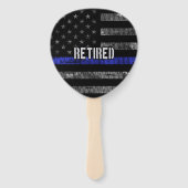 Éventail Drapeau de la police retraitée en état de détresse (Dos)