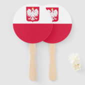 Éventail Drapeau de la Pologne (Devant et derrière)