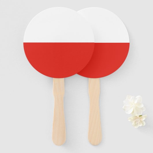 Éventail Drapeau de la Pologne (Devant et derrière)