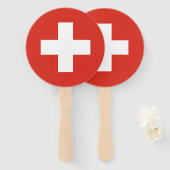 Éventail Drapeau de la Suisse (Devant et derrière)