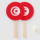Éventail Drapeau de la Tunisie (Devant et derrière)
