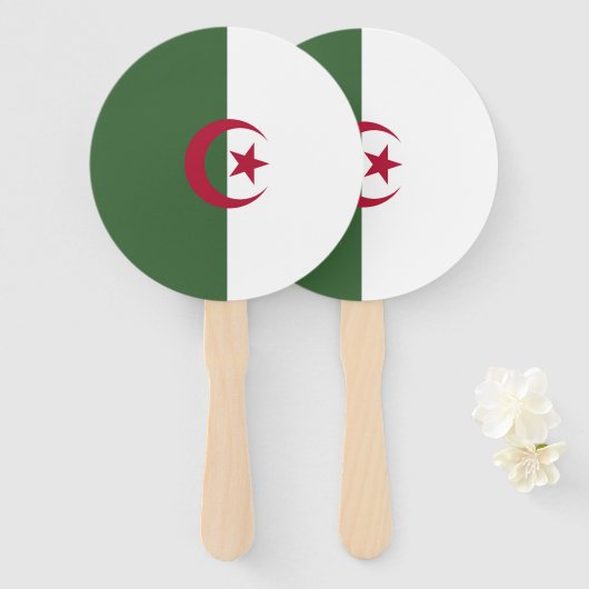 Éventail Drapeau de l'Algérie (Devant et derrière)