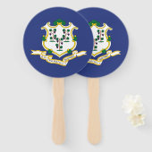 Éventail Drapeau de l'État du Connecticut (Devant et derrière)