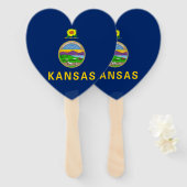 Éventail Drapeau de l'État du Kansas (Devant et derrière)