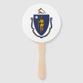 Éventail Drapeau de l'État du Massachusetts (Dos)