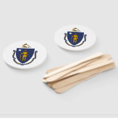 Éventail Drapeau de l'État du Massachusetts (Non-assemblé)