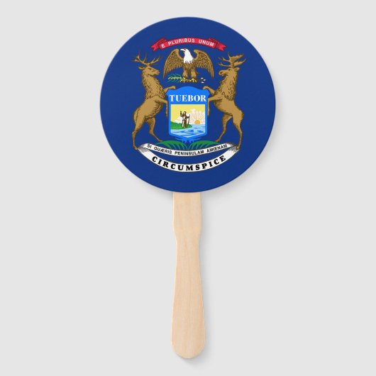 Éventail Drapeau de l'État du Michigan (Dos)