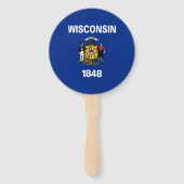 Éventail Drapeau de l'État du Wisconsin (Dos)