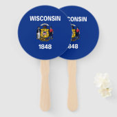 Éventail Drapeau de l'État du Wisconsin (Devant et derrière)