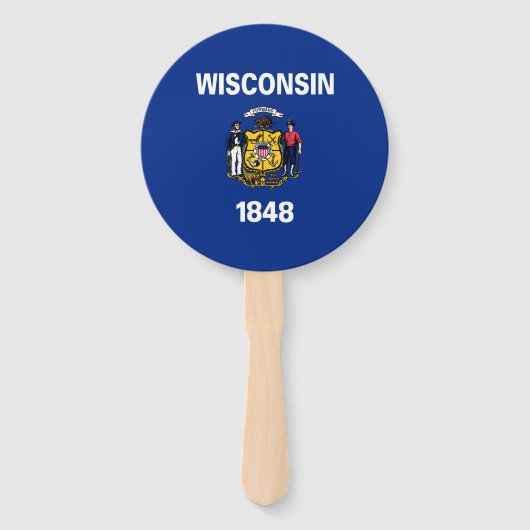 Éventail Drapeau de l'État du Wisconsin (Devant)