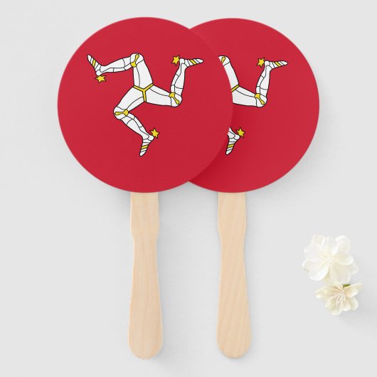 Éventail Drapeau de l'île de Man (Devant et derrière)