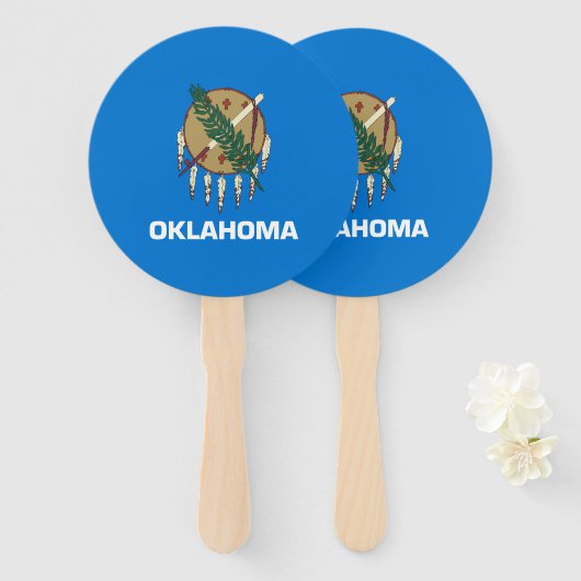 Éventail Drapeau de l'Oklahoma (Devant et derrière)