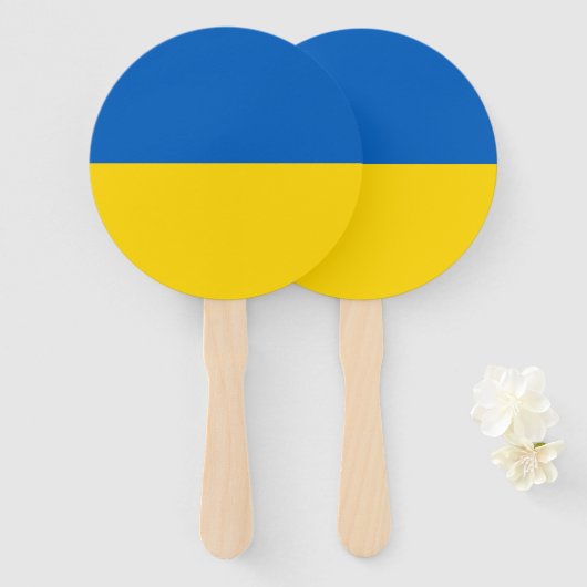 Éventail Drapeau de l'Ukraine (Devant et derrière)