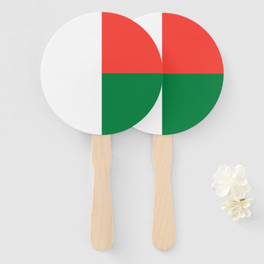 Éventail Drapeau de Madagascar (Devant et derrière)