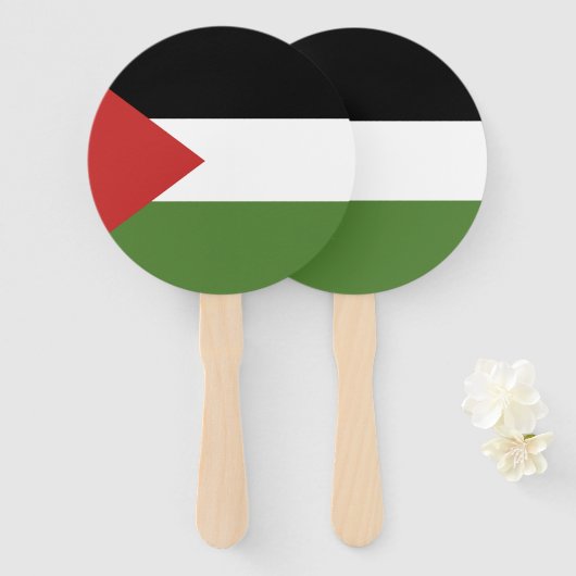 Éventail Drapeau de Palestine (Devant et derrière)