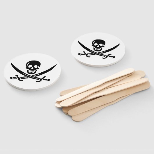 Éventail Drapeau de pirate Crâne croisé épées (Non-assemblé)