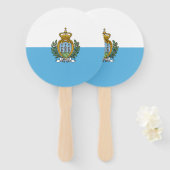 Éventail Drapeau de Saint-Marin (Devant et derrière)