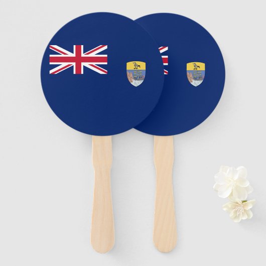 Éventail Drapeau de Sainte-Hélène (Devant et derrière)