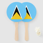 Éventail Drapeau de Sainte-Lucie (Devant et derrière)