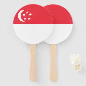 Éventail Drapeau de Singapour (Devant et derrière)