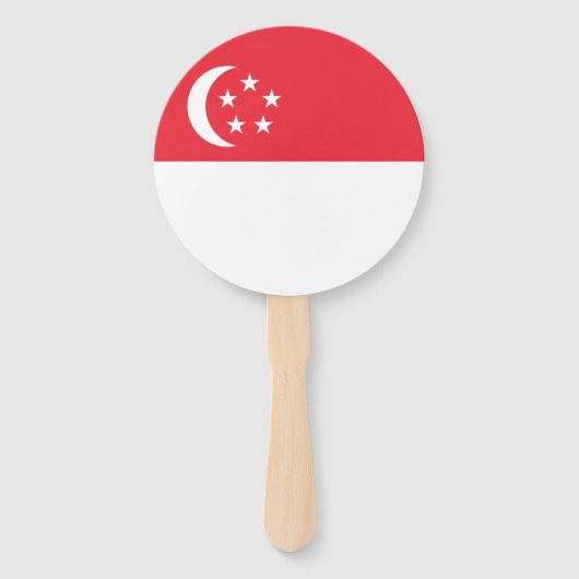 Éventail Drapeau de Singapour (Devant)