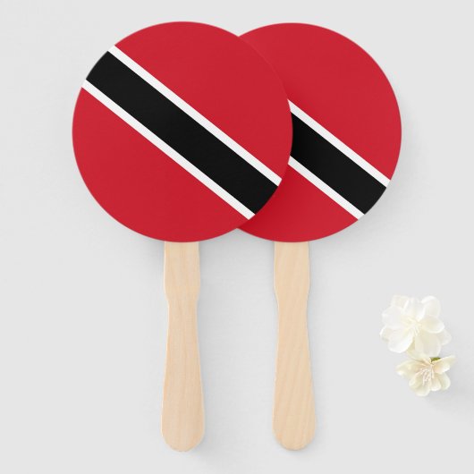 Éventail Drapeau de Trinité-et-Tobago (Devant et derrière)