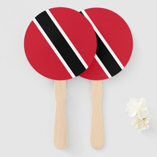 Éventail Drapeau de Trinité-et-Tobago (Devant et derrière)