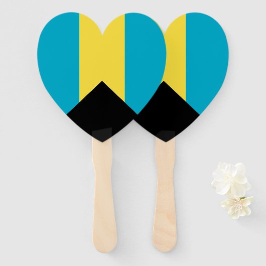 Éventail Drapeau des Bahamas (Devant et derrière)