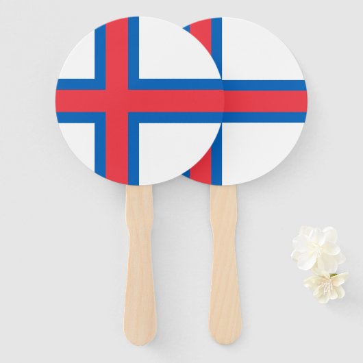 Éventail Drapeau des îles Féroé (Devant et derrière)