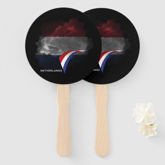 Éventail Drapeau des Pays-Bas (Devant et derrière)