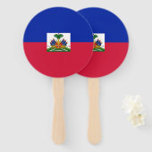 Éventail Drapeau d'Haïti (Devant et derrière)