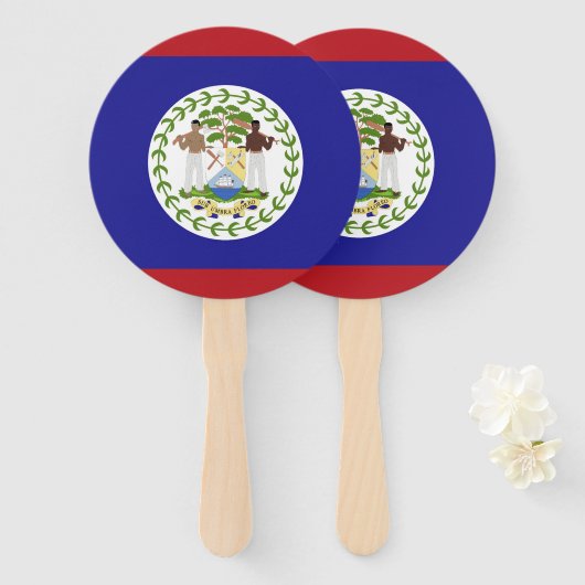 Éventail Drapeau du Belize (Devant et derrière)