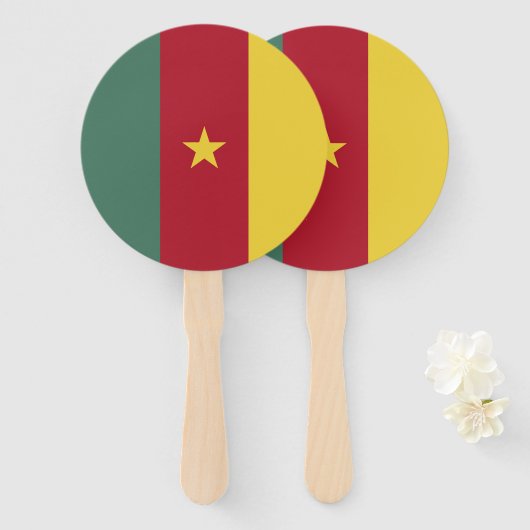 Éventail drapeau du Cameroun (Devant et derrière)