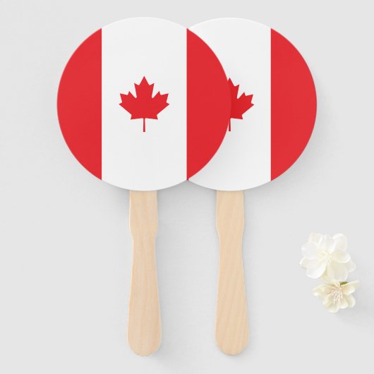 Éventail Drapeau du Canada (Devant et derrière)