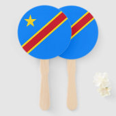 Éventail Drapeau du Congo Kinshasa (Devant et derrière)