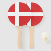 Éventail Drapeau du Danemark (Devant et derrière)