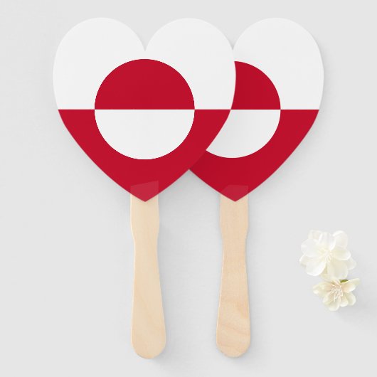 Éventail Drapeau du Groenland (Devant et derrière)