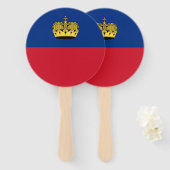 Éventail Drapeau du Liechtenstein (Devant et derrière)