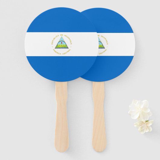 Éventail Drapeau du Nicaragua (Devant et derrière)