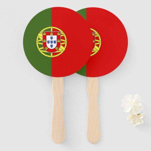 Éventail Drapeau du Portugal (Devant et derrière)