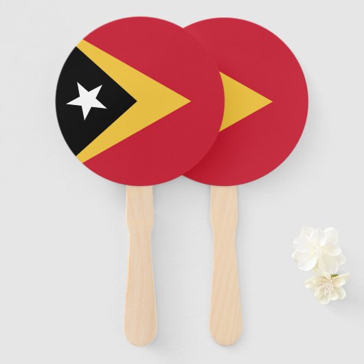 Éventail Drapeau du Timor oriental (Devant et derrière)