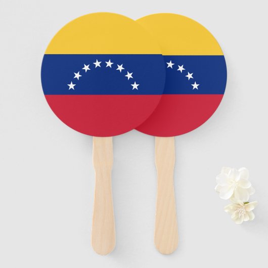 Éventail Drapeau du Venezuela (Devant et derrière)