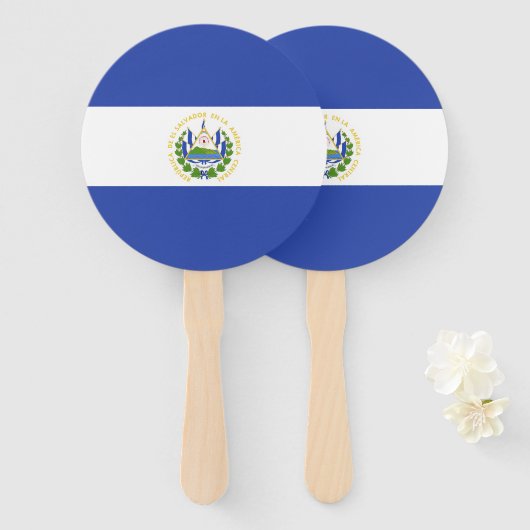 Éventail Drapeau El Salvador (Devant et derrière)
