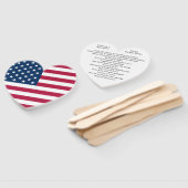 Éventail Drapeau en forme de coeur avec hymne national Lyir (Non-assemblé)