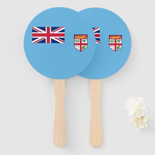 Éventail Drapeau Fidji (Devant et derrière)