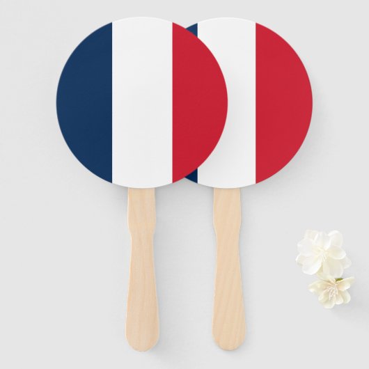 Éventail Drapeau français (Devant et derrière)