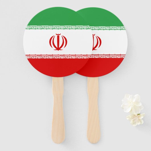 Éventail Drapeau Iran (Devant et derrière)